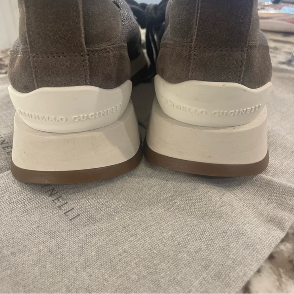 Brunello Cucinelli Gray Women’s Monili Suede Sneakers - Picture 5 of 6
